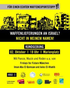 Waffenlieferungen an Israel? NICHT in meinem Namen! Für einen echten Waffenexportstopp!